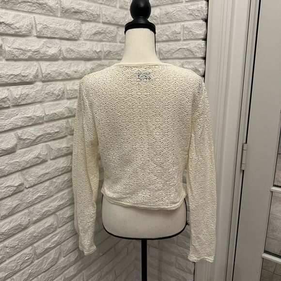Saturdays NYC Peii Cotton Mesh Long Sleeve Top in Ivory - Picture 8 of 10